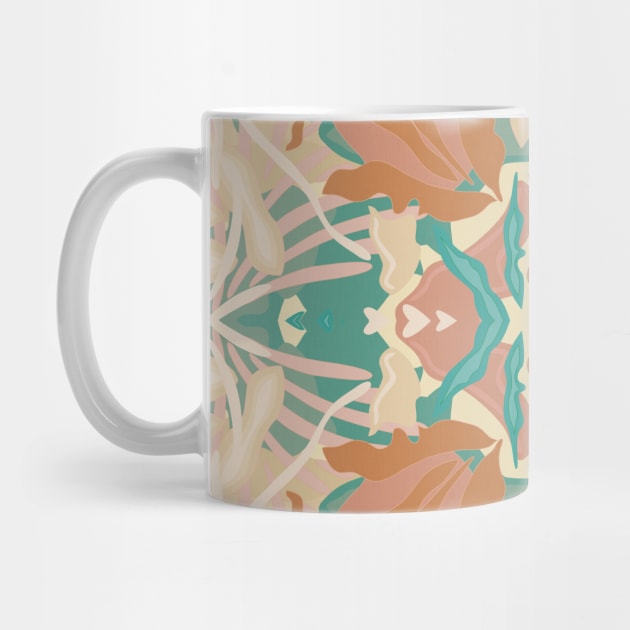 Abstract Tropical Plants in Turquoise and Pastels / Mirrored by matise